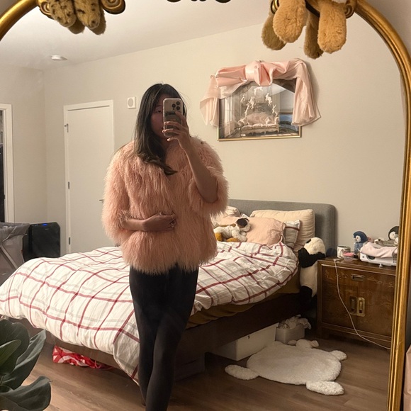 Vintage Northern Lights for Bloomingdales pink lambskin shearling coat - Picture 2 of 13